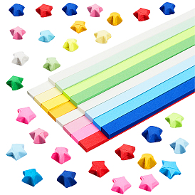 4 Farben Glücksstern Origami-Papier, glitzerndes Puder- u. leuchtendes Artfaltenpapier