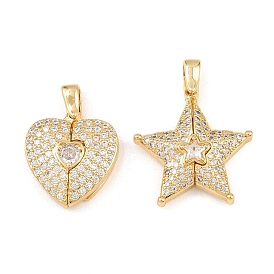 Латунные микропаве кубические цирконии открывающиеся подвески, реальный 18 k позолоченный