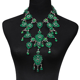 Luxury Diamond Flower Necklace for Formal Events and Parties