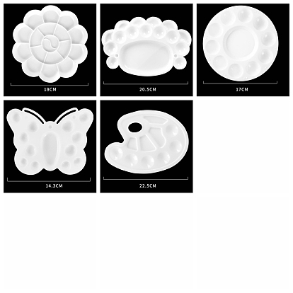 Flower/Butterfly/Flat Round Plastic Artist Painting Palette, Paint Color Mixing Trays