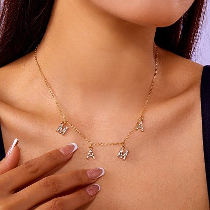 Кулон-подвеска «Мама» из сплава с кристаллами и стразами ко Дню матери для женщин.