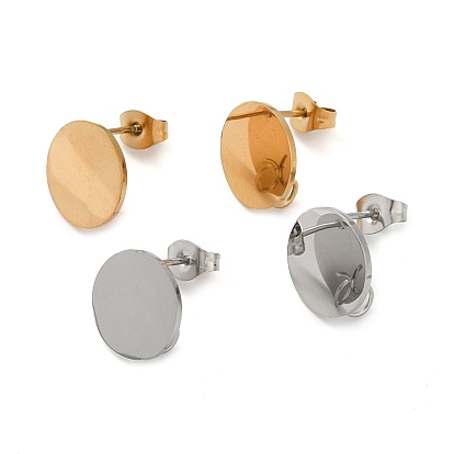 Ионное покрытие (ip) 304 детали серьги-гвоздики из нержавеющей стали, плоско-круглые