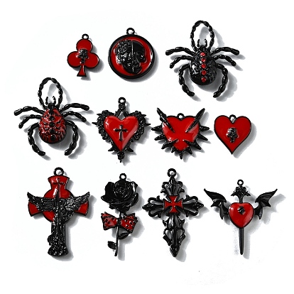 Подвески из эмали в готическом стиле, металлический черный 