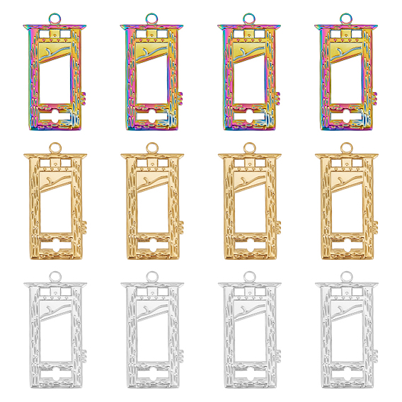 12 шт. 3 цветное ионное покрытие (ip) 304 подвески из нержавеющей стали, оконное очарование