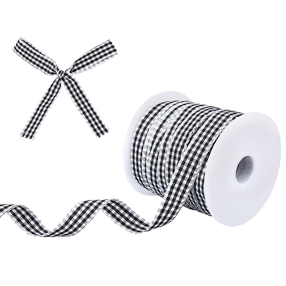 50 ярдов полиэстеровой клетчатой ленты, для аксессуаров для одежды, украшение подарка