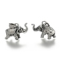 Retro 316 Surgical Stainless Steel Elephant Pendants, 24.5x32x11mm, Hole: 5x9mm