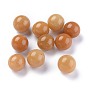 Natural Topaz Jade Beads, Gemstone Sphere, No Hole/Undrilled, Round
