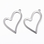 304 Stainless Steel Open Heart Pendants, Hollow