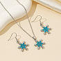 Комплекты из серег и ожерелий с подвесками из сплава со стразами, снежинка