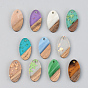 Resin & Walnut Wood Pendants, Oval, Mixed Style
