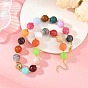 16MM Round Imitation Gemstone Acrylic Beaded Necklaces for Women, Golden