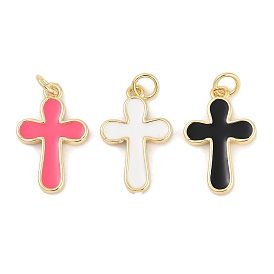 Латунь эмаль подвески, с целью перехода в кольце, крест прелести, долговечный, без свинца и без кадмия, стойки покрытие, реальный 18 k позолоченный