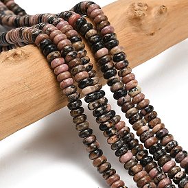 Природные родонит бисер нитей, рондель