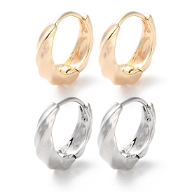 Rack Plating Twist Brass Hoop Earrings, Long-Lasting Plated