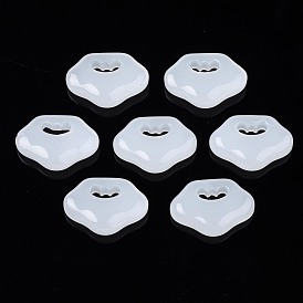 Imitation Jade Glass Pendants, Lock