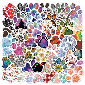 50Pcs Paw Print PVC Waterproof Sticker Labels, Self-adhesion, for Suitcase, Skateboard, Refrigerator, Helmet, Mobile Phone Shell