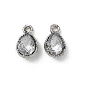 Подвески из сплава и страза, слезинки