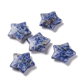 Natural Blue Spot Jasper Beads, No Hole/Undrilled Beads, Star