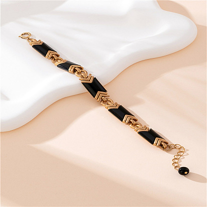 Акриловые прямоугольные звенья цепи браслеты для женщин, со сплавом