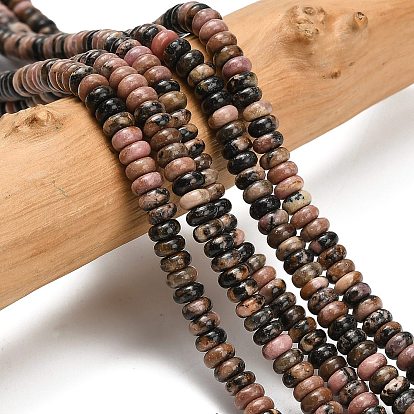 Природные родонит бисер нитей, рондель