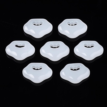 Imitation Jade Glass Pendants, Lock