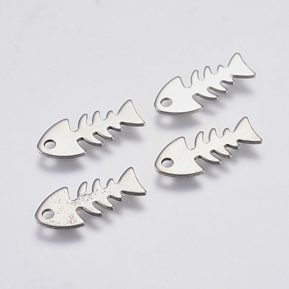 201 Stainless Steel Pendants, Fishbone