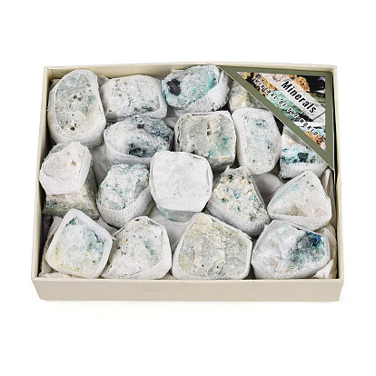 Natürliche Edelstein-Geode Füllhorn Mineral Probe, Rohkristall-Cluster, Heilkristall als Geschenk zur Heimdekoration, mit Pappschachtel