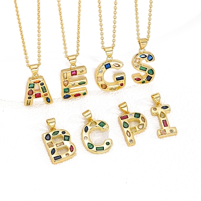 Латунные микро проложить кубического циркония подвески, письмо амулеты