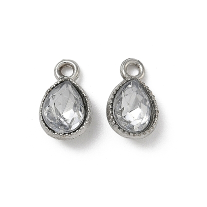 Подвески из сплава и страза, слезинки