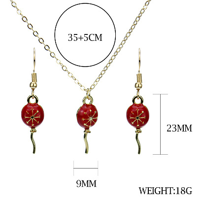 Christmas Jewelry Set - Oil Drop Balloon Snowflake Necklace Earrings 4-Piece Decorations