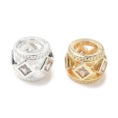 Латунь микропаве прозрачный кубический цирконий европейский бисер, долговечный, бусины с большим отверстием