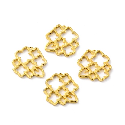 Alloy Open Back Bezel Pendants, For DIY UV Resin, Epoxy Resin, Pressed Flower Jewelry, Flower