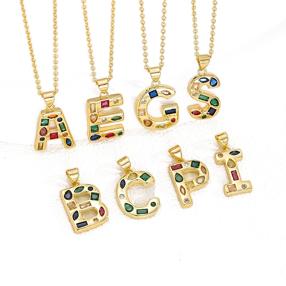 Латунные микро проложить кубического циркония подвески, письмо амулеты