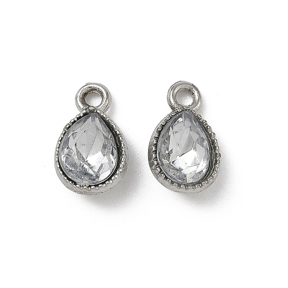 Подвески из сплава и страза, слезинки