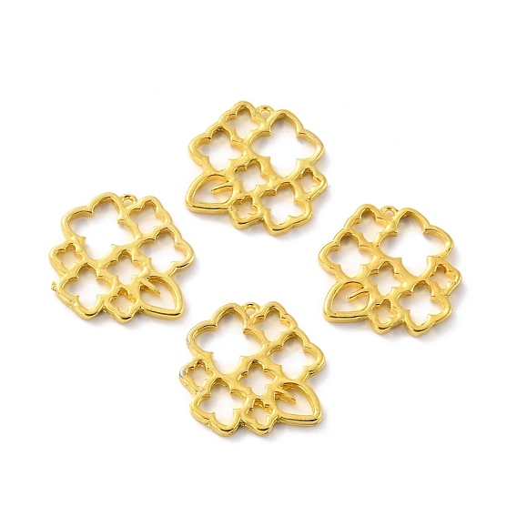 Alloy Open Back Bezel Pendants, For DIY UV Resin, Epoxy Resin, Pressed Flower Jewelry, Flower