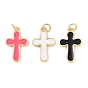 Латунь эмаль подвески, с целью перехода в кольце, крест прелести, долговечный, без свинца и без кадмия, стойки покрытие, реальный 18 k позолоченный