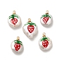 Подвески из натурального пресноводного жемчуга Кеши с красной эмалью, подвески из вишни с фурнитурой из сплава