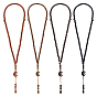 4Pcs 4 Colors Acrylic Rondelle Rosary Bead Necklaces, Moon Star Pendant Necklaces