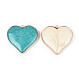 Подвески в форме сердца из синтетических драгоценных камней, с золотым латунным краем