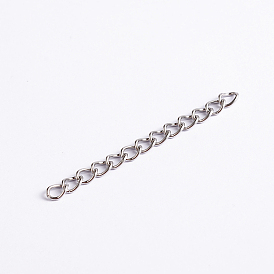 304 Stainless Steel Curb Chains, Unwelded, 5.5x3.5x0.75mm