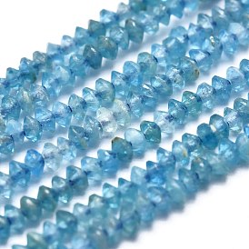 Natural Apatite Beads Strands, Faceted, Bicone