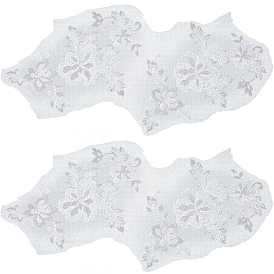 2 наборы цветов полиэстер вышивка украшения аксессуары, кружевная одежда с блестками пришить заплатки, подходит для свадебного платья, одежда для выступлений