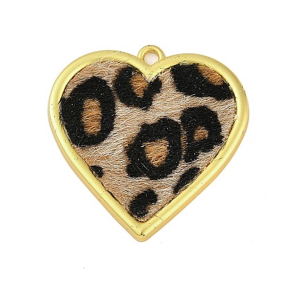 Стойки подвески обшивки сплава, покрытый полиэстером, без кадмия, без никеля и без свинца, подвески в форме сердца из леопардовой кожи