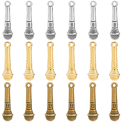 60 шт 3 цвета подвески из сплава в тибетском стиле, микрофон