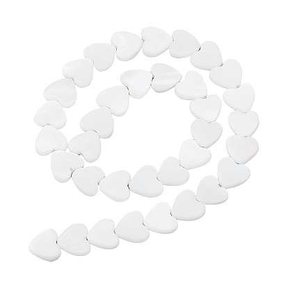 2 Strands Natural Freshwater Shell Beads Strands, Heart