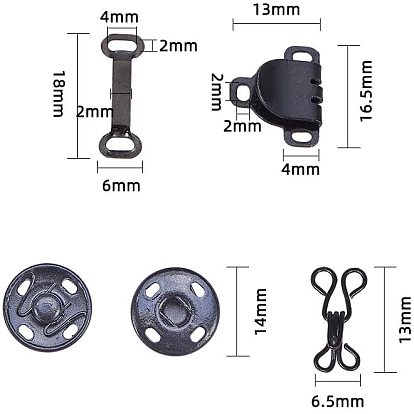 Iron Garment Hook and Eye, Iron Sewing Snap Button, Press Studs and Brass Trouser Fasteners
