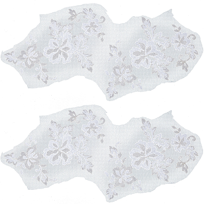 2 наборы цветов полиэстер вышивка украшения аксессуары, кружевная одежда с блестками пришить заплатки, подходит для свадебного платья, одежда для выступлений