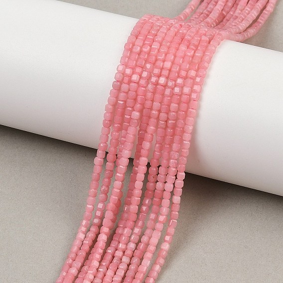 Натуральный розовый опал бусы пряди, граненые настольные бусины в форме куба