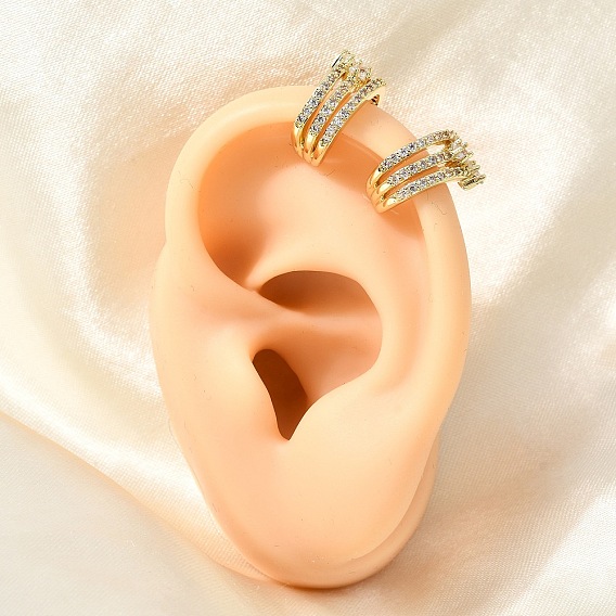 Pendientes de latón con micro pavé de circonita cúbica para mujer, estrella, chapado en rack, larga duración plateado, sin plomo y cadmio, real 18 k chapado en oro