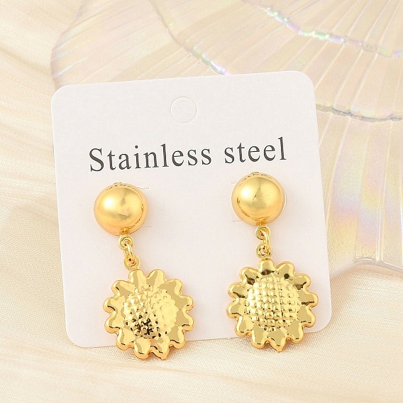 Цветочные 304 из нержавеющей стали болтаться серьги